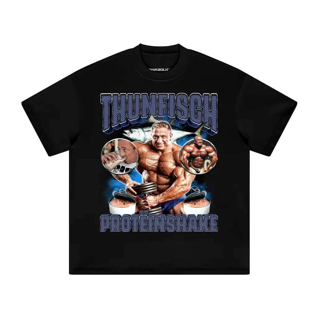 Thunfisch Proteinshake Oversized Heavyweight T-shirt - Black / Xs