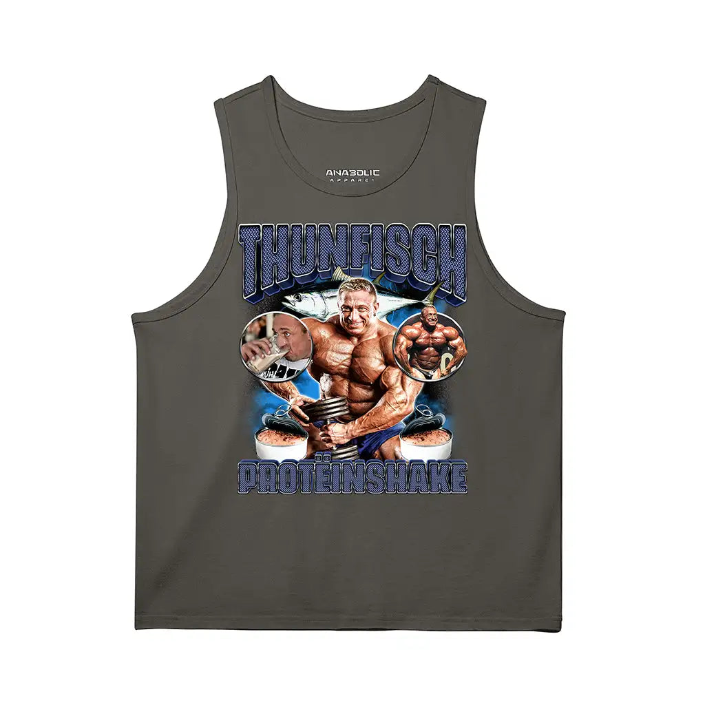 Thunfisch Proteinshake | Tank Top - Charcoal Grey / s