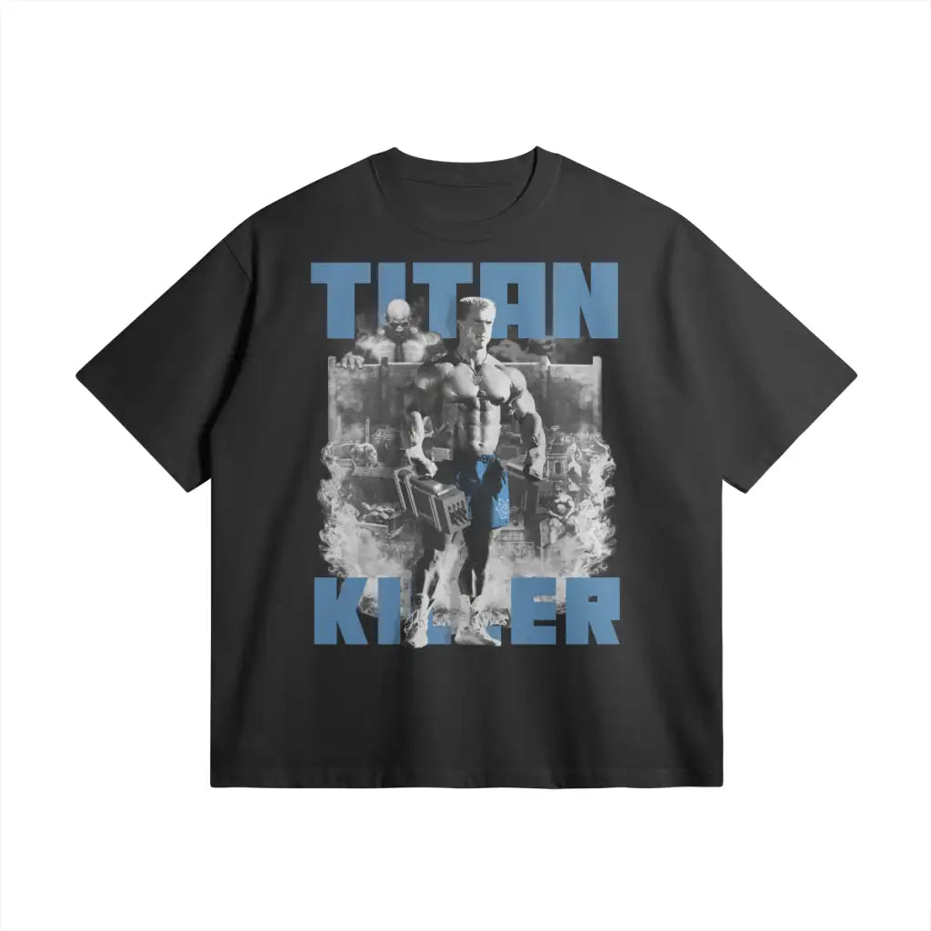 Titan Killer | Oversized Heavyweight T-shirt - Black / Xs