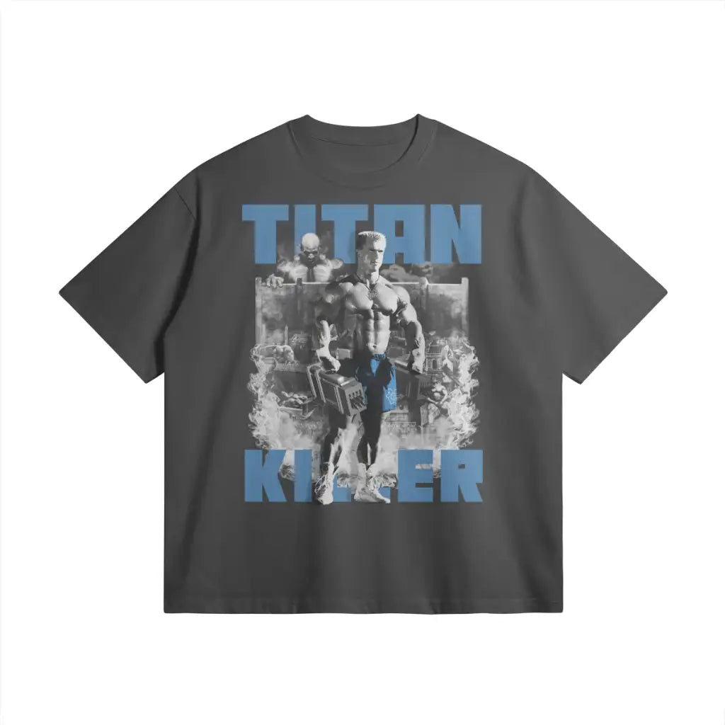 Titan Killer | Oversized Heavyweight T - shirt - Carbon Gray / Xs