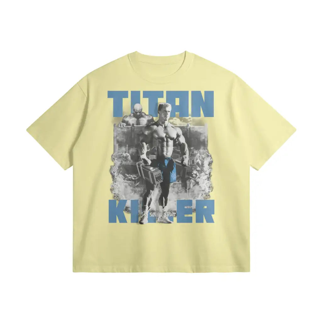 Titan Killer | Oversized Heavyweight T-shirt - Pale Goldenrod / Xs