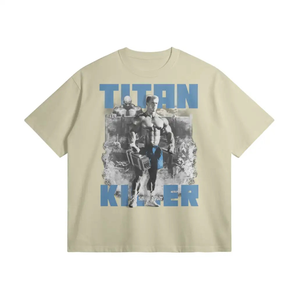 Titan Killer | Oversized Heavyweight T-shirt - Pastel Gray / Xs