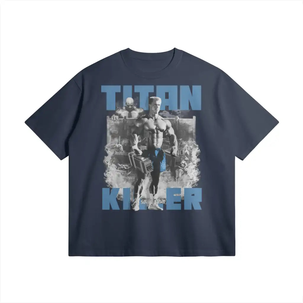 Titan Killer | Oversized Heavyweight T - shirt - Regal Blue / Xs