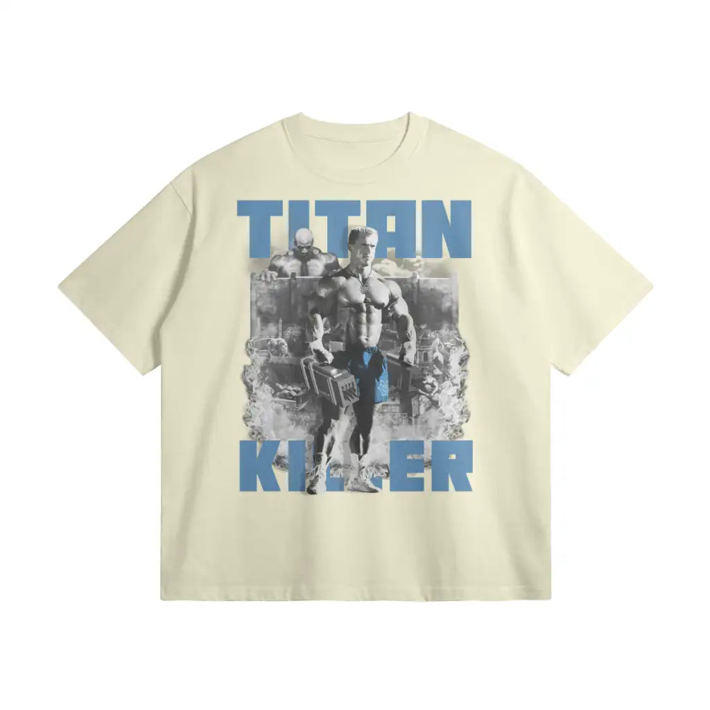 Titan Killer | Oversized Heavyweight T - shirt - White Rock / Xs
