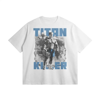 Titan Killer | Oversized Heavyweight T-shirt - White / Xs