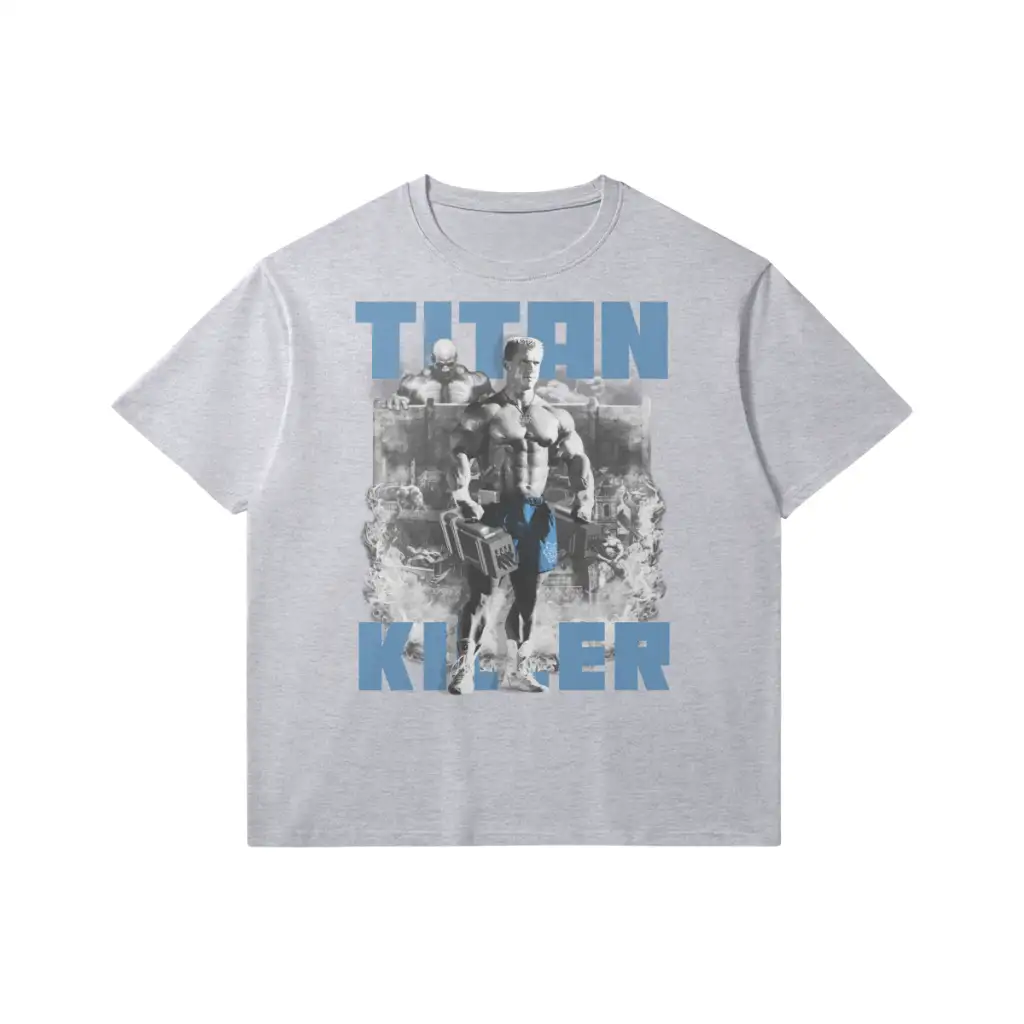 Titan Killer | Slim Fit Heavyweight T-shirt - Medium Heather Gray / Xs