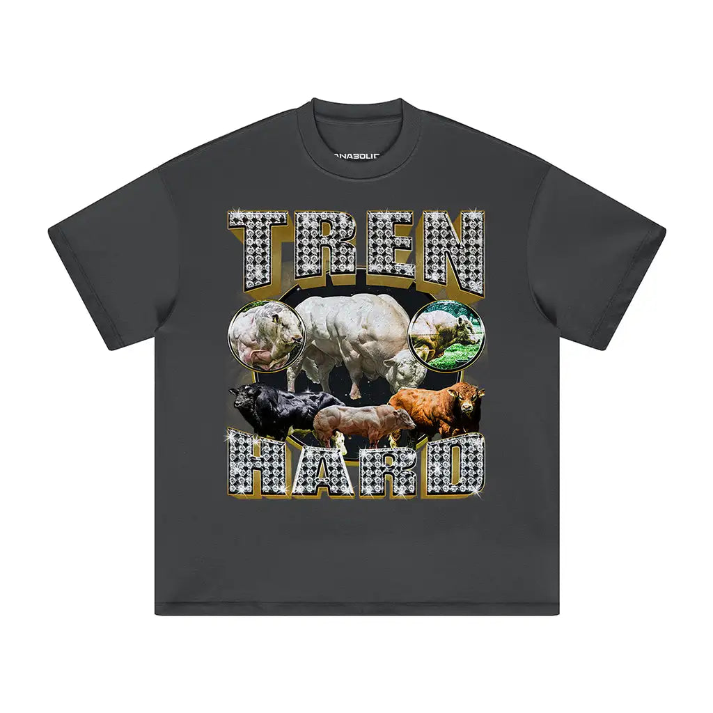 Tren Hard | Oversized Heavyweight T-shirt - Carbon Gray / Xs