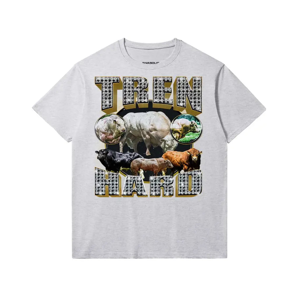 Tren Hard | Slim Fit Heavyweight T-shirt - Medium Heather Gray / Xs