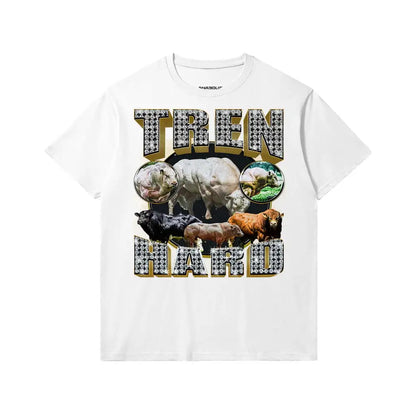 Tren Hard | Slim Fit Heavyweight T-shirt - White / Xs