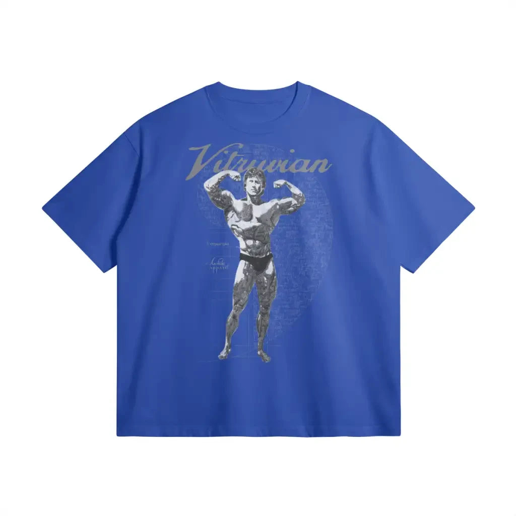 Vitruvian | Oversized Heavyweight T - shirt - Cerulean Blue / Xs