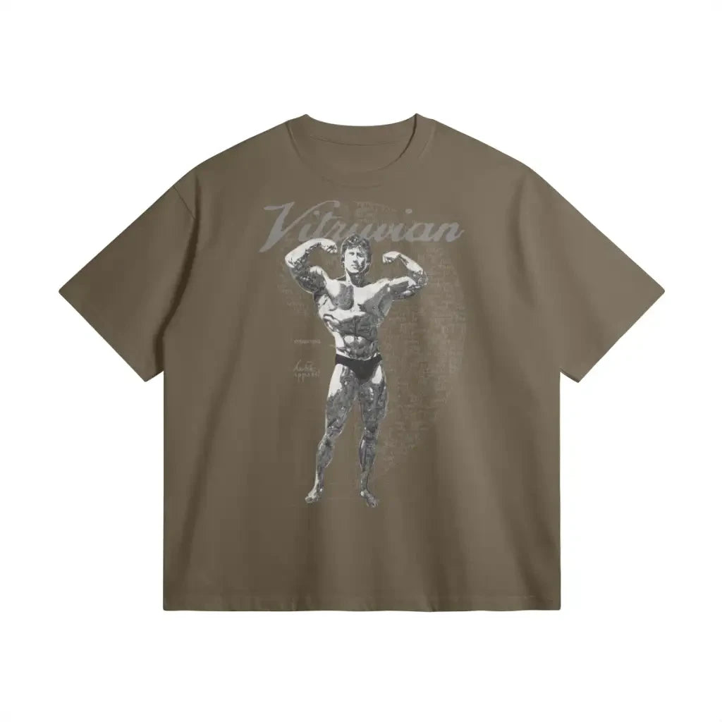 Vitruvian | Oversized Heavyweight T - shirt - Dark Taupe / Xs