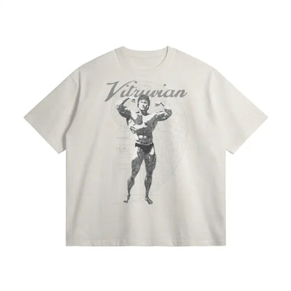 Vitruvian | Oversized Heavyweight T-shirt - Heather Gray / Xs