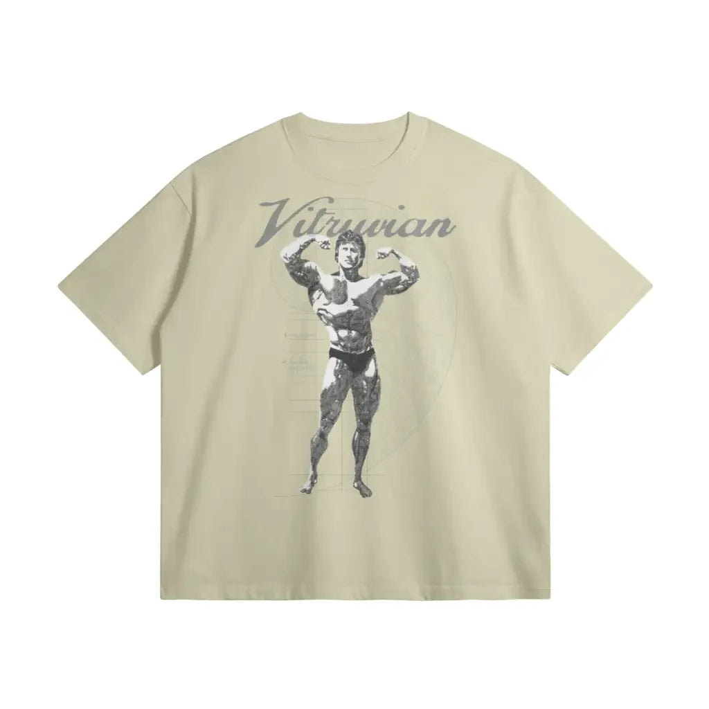 Vitruvian | Oversized Heavyweight T - shirt - Pastel Gray / Xs