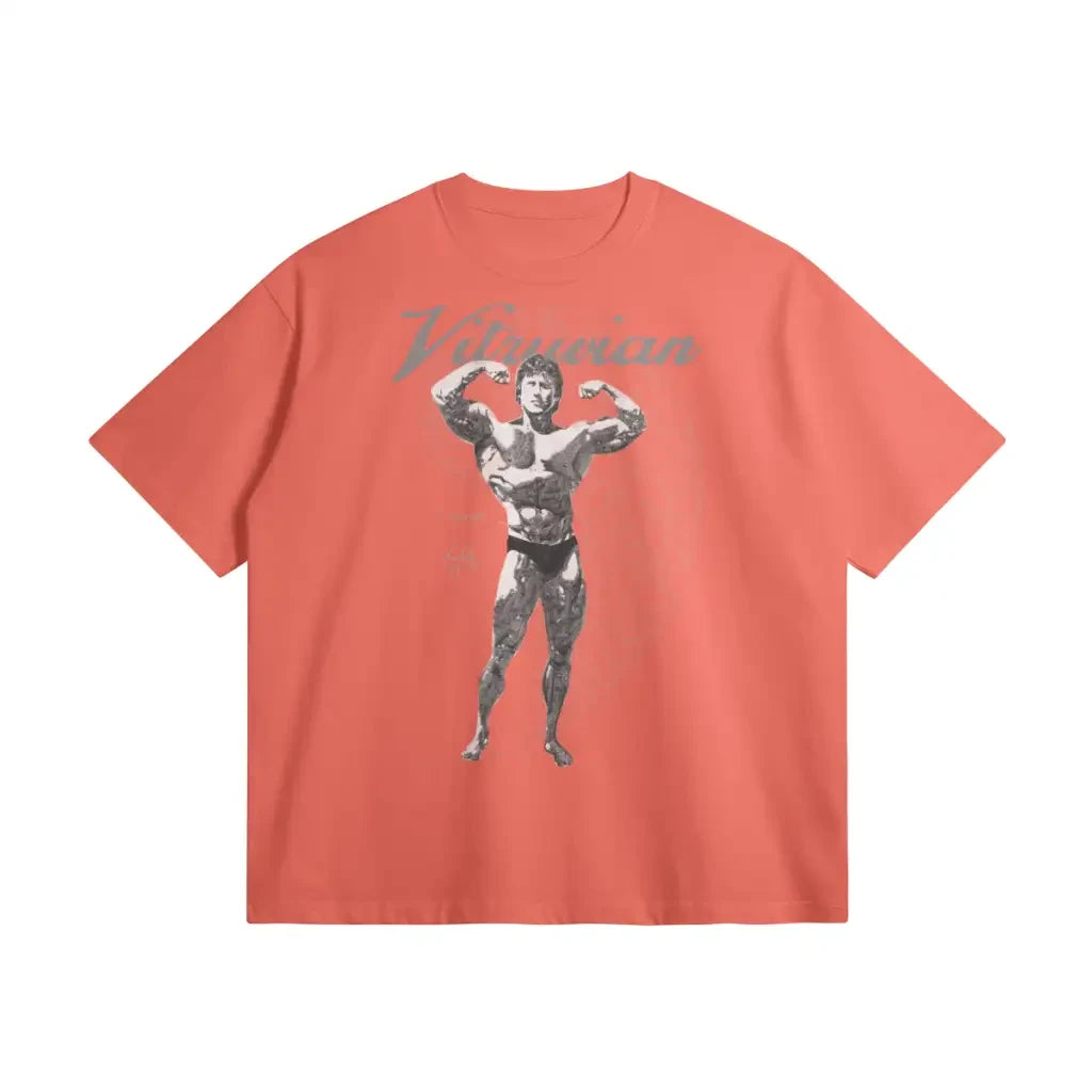 Vitruvian | Oversized Heavyweight T - shirt - Salmon / Xs