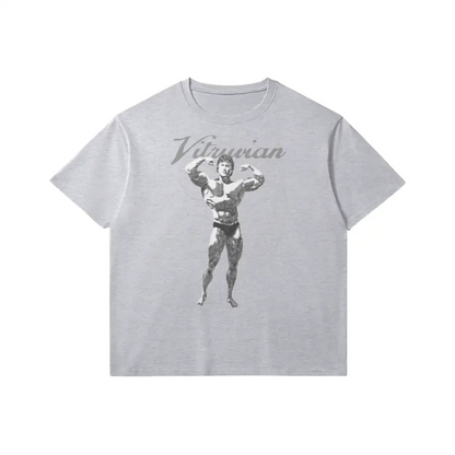 Vitruvian | Slim Fit Heavyweight T-shirt - Medium Heather Gray / Xs