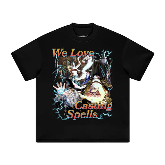 We Love Casting Spells | Oversized Heavyweight T-shirt - Black / Xs
