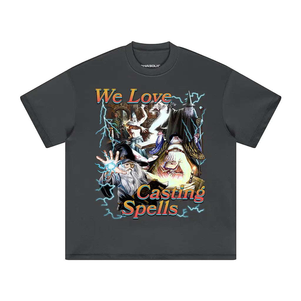 We Love Casting Spells | Oversized Heavyweight T-shirt - Carbon Gray / Xs