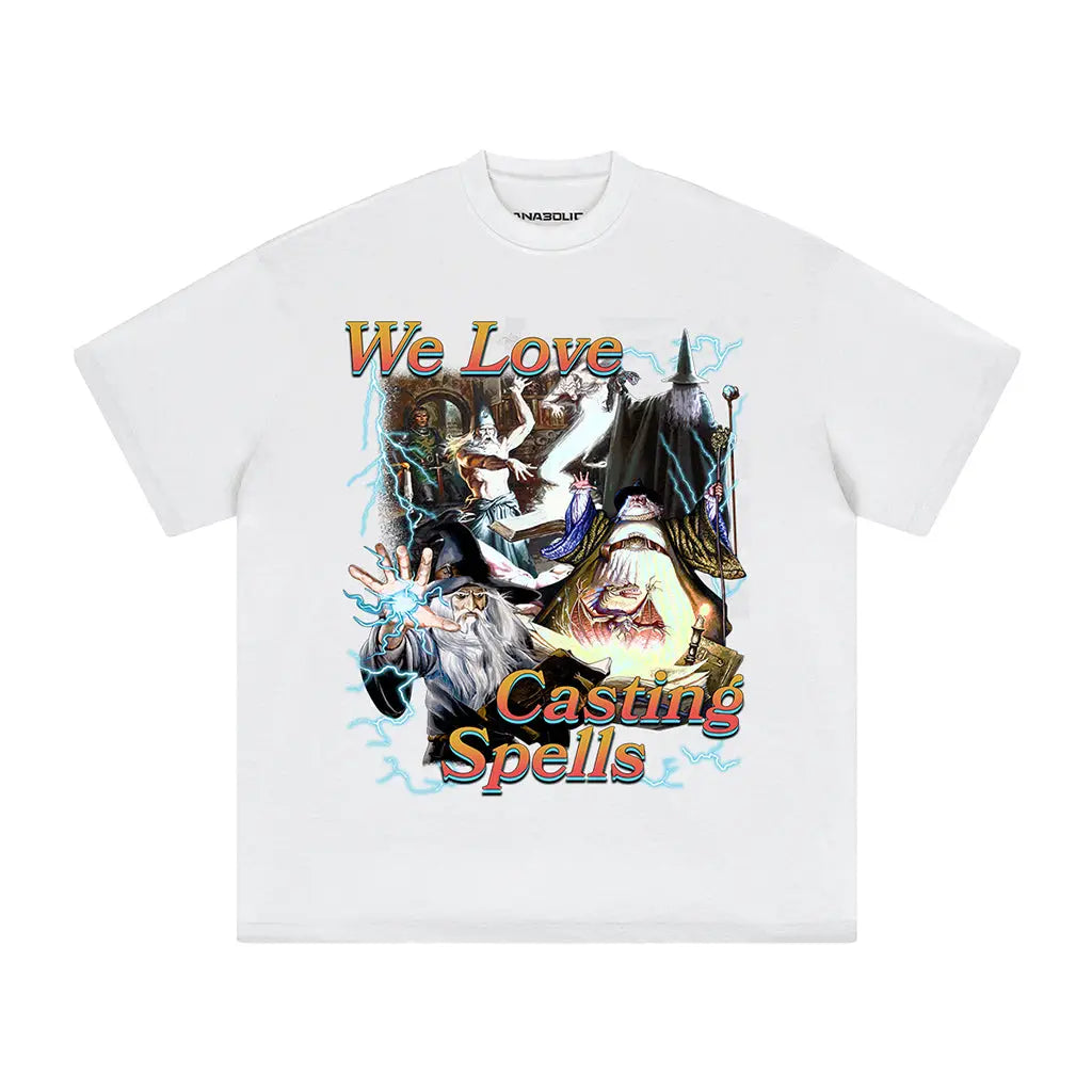 We Love Casting Spells | Oversized Heavyweight T-shirt - White / Xs