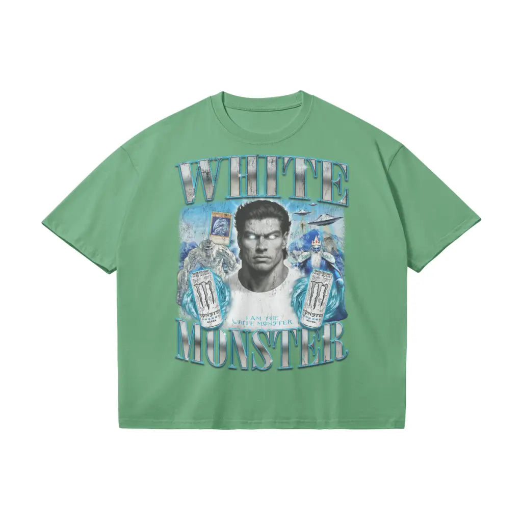 White Monster | Oversized T-shirt - Forest Green / s