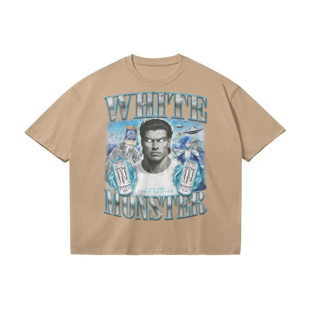 White Monster | Oversized T-shirt - Khaki / s