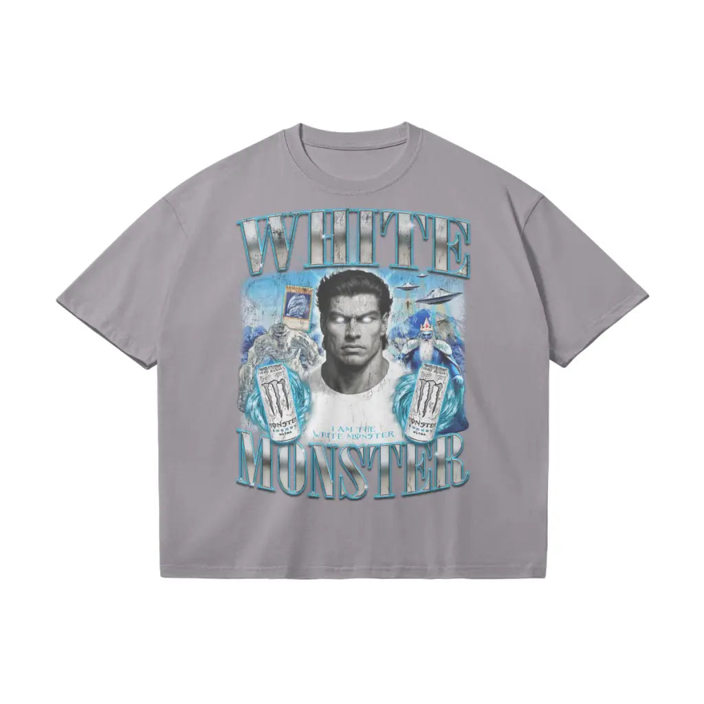 White Monster | Oversized T-shirt - Light Gray / s