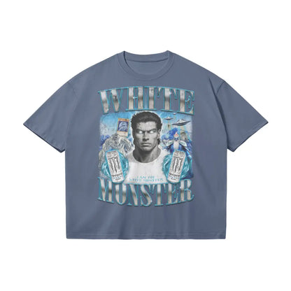 White Monster | Oversized T-shirt - Mist Blue / s