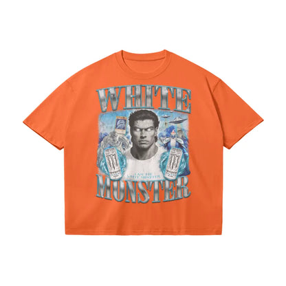 White Monster | Oversized T-shirt - Orange / s