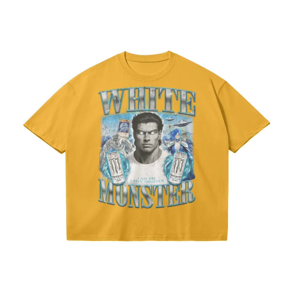 White Monster | Oversized T-shirt - Yellow / s