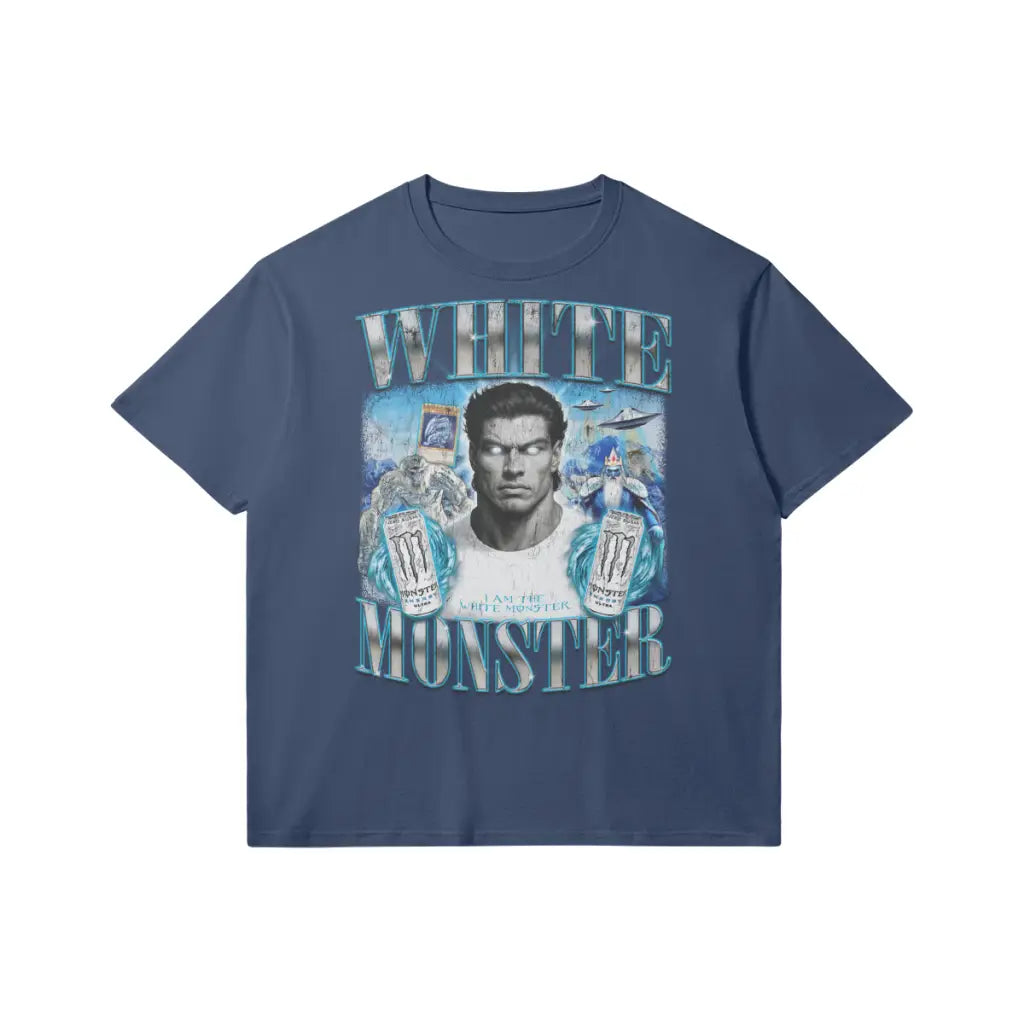White Monster | Slim Fit Heavyweight T-shirt - Dark Navy / Xs