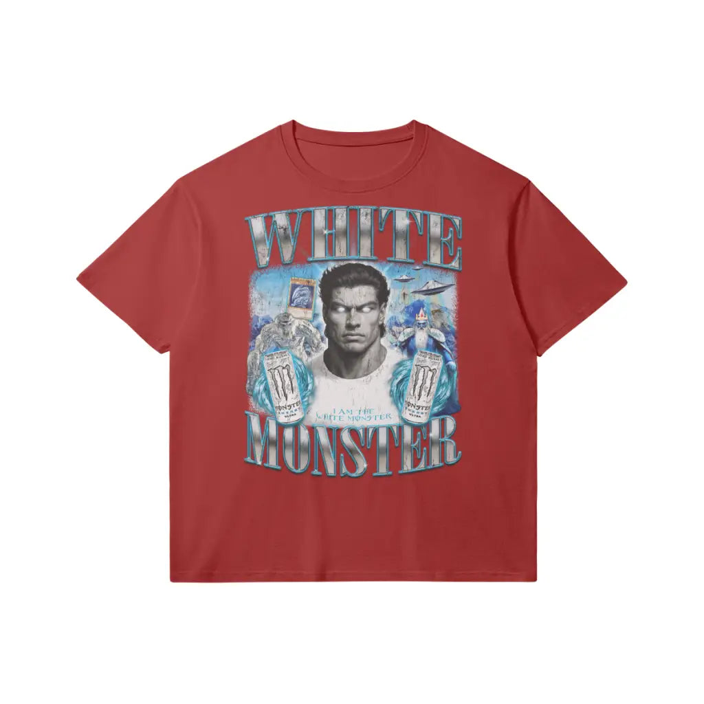 White Monster | Slim Fit Heavyweight T-shirt - Red / Xs