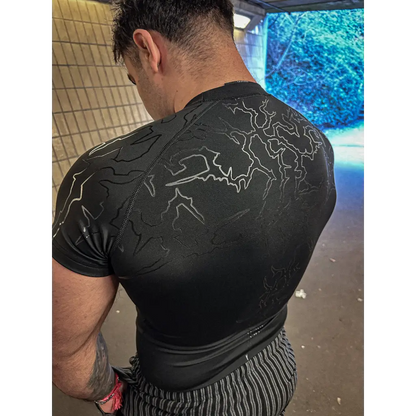 Zeus | Short Sleeve Compression Shirt Black Print / l