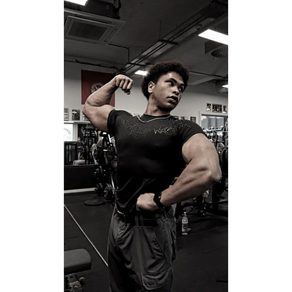 Zeus | Short Sleeve Compression Shirt Black Print / s